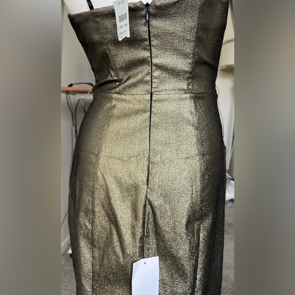 Cache 2 Metallic Gold Midi Vintage Dress- MADE IN THE US- it has POCKETS! - Picture 12 of 14